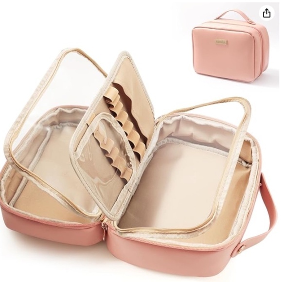 Amazon Handbags - NWT travel makeup bag peach pink